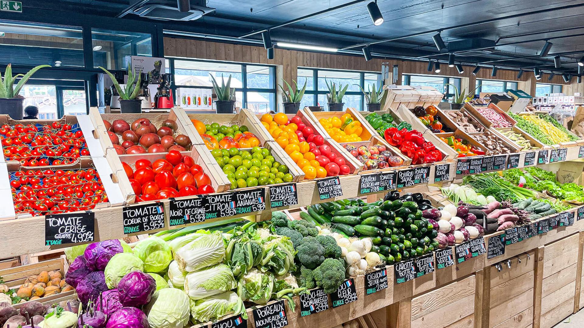 Fruits et Légumes frais, de saison et garantis sans pesticides ni OGM